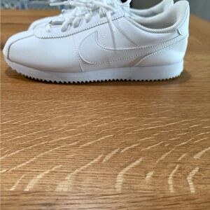 Nike Kids Cortez All-White Sneakers